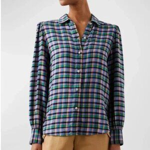 NWT Rails Angelica Top in Plaid - Color Iris. Size Small